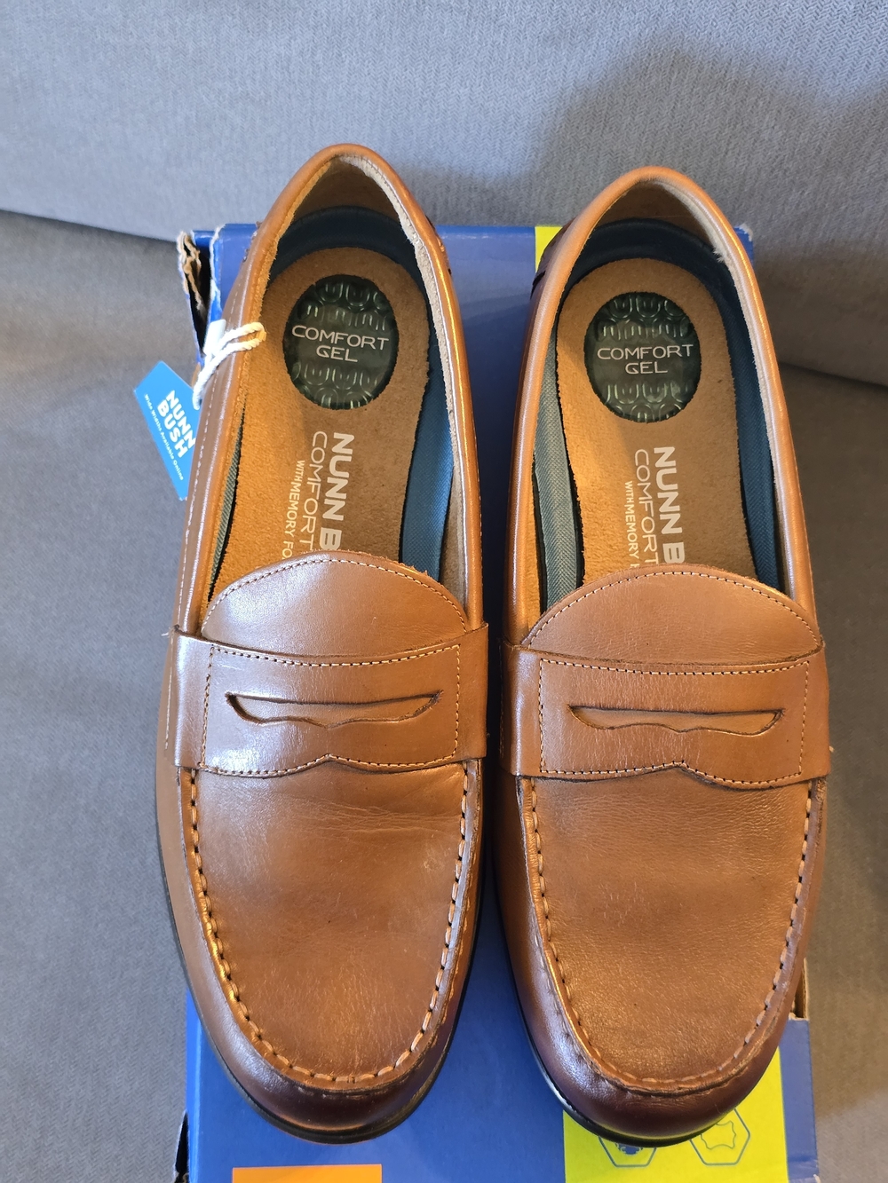 NIB Nunn Bush Men’s Penny Loafers in Brown – Comfort Gel